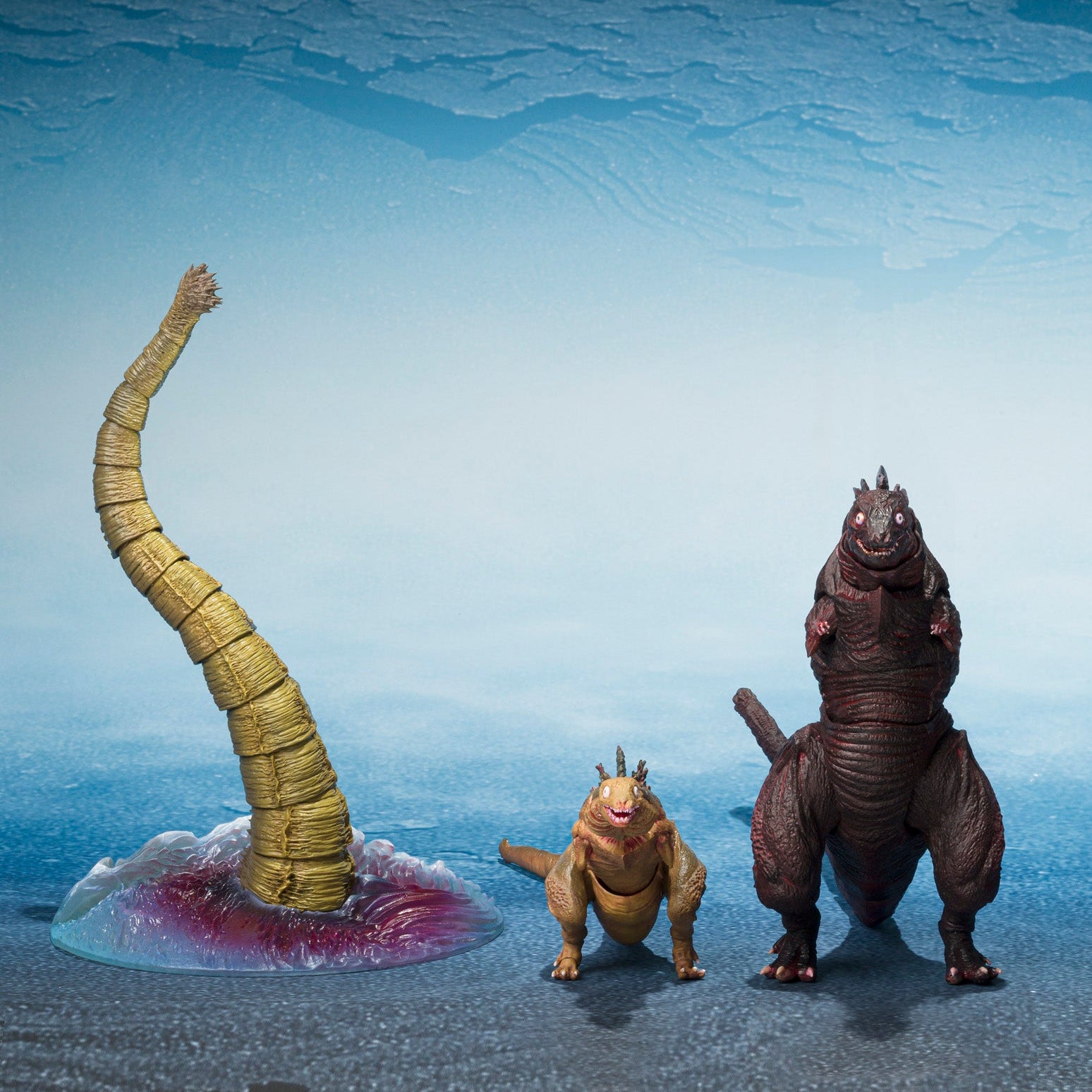 godzilla sh monsters S.H.MonsterArts Godzilla (2016) 2nd Form & 3rd Form & Giant Unknown Creature Set Action Figure