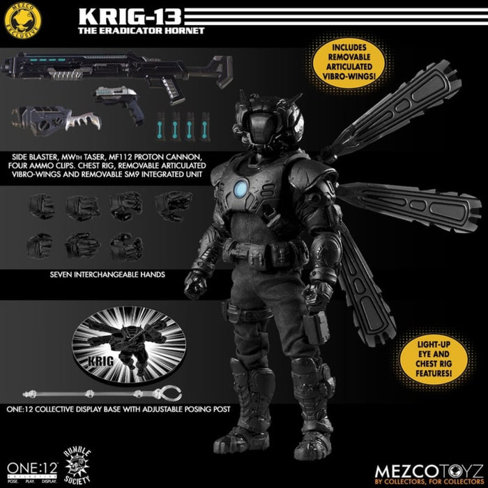 Rumble Society Mezvo One-12 Collective Rumble Society Krig-13: Eradicator Hornet Edition (Former Mezco Store/Convention Exclusive)