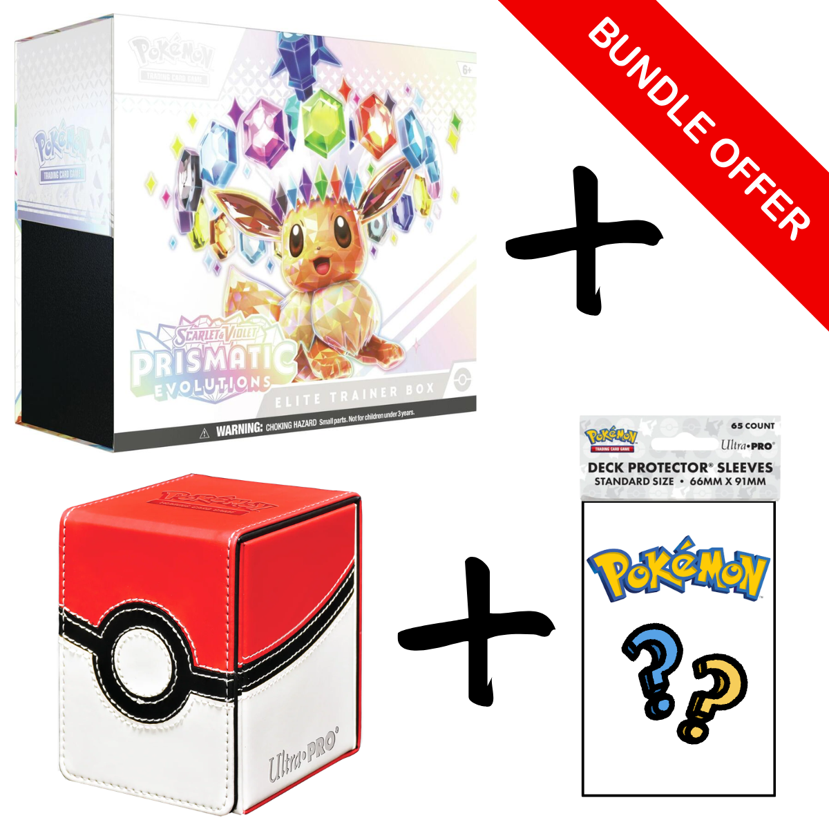 pokemon trading card game prismatic evolutions elite Pokémon TCG: Prismatic Evolutions Elite Trainer Box with Poke Ball Alcove Storage Box & Pack of Ultra Pro Pokemon Sleeves (65 Count)