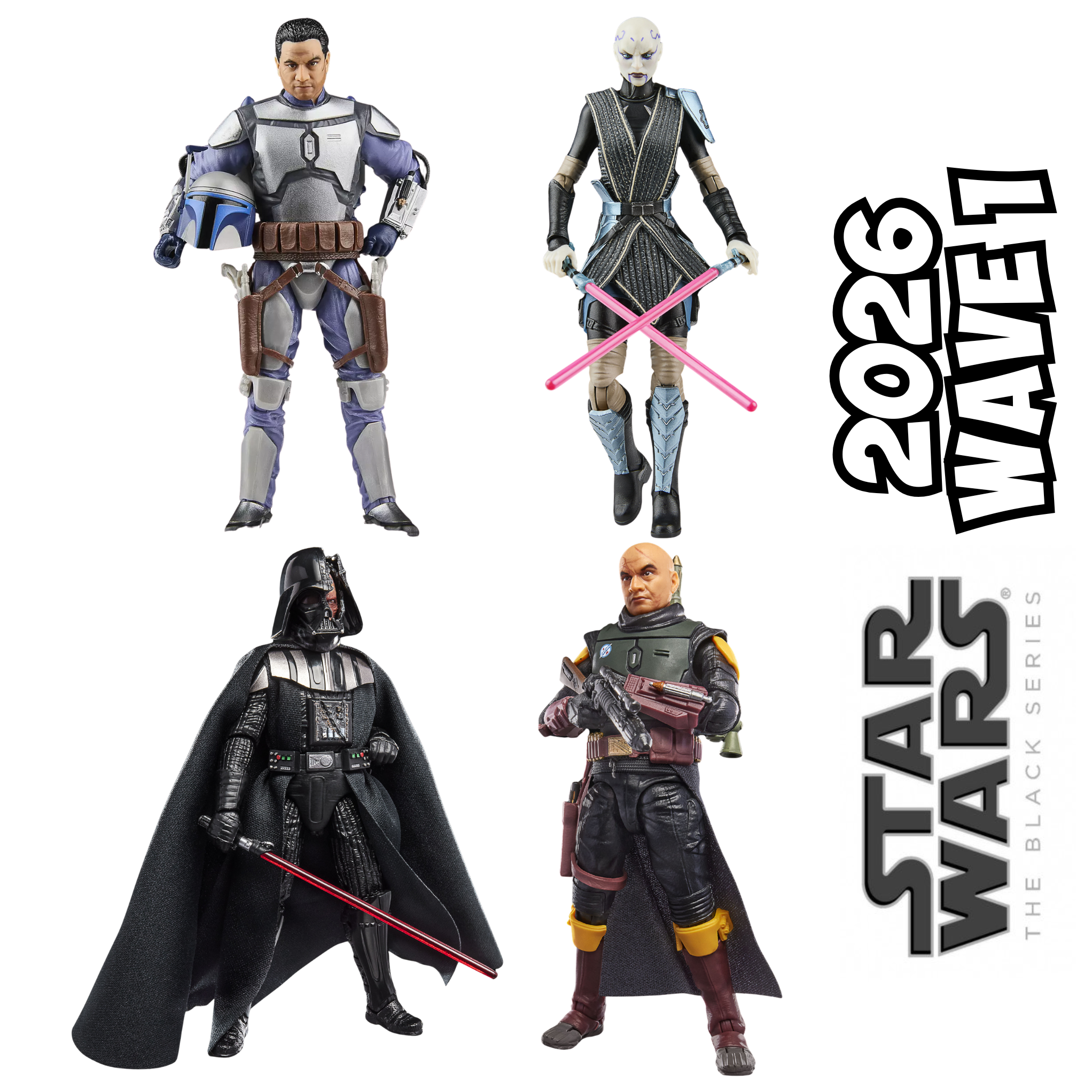 Star Wars Black Series 2026 Wave 1 SET OF 4 - DAMAGED PACKAGING Star Wars Black Series 2026 Wave 1 SET OF 4 - DAMAGED PACKAGING