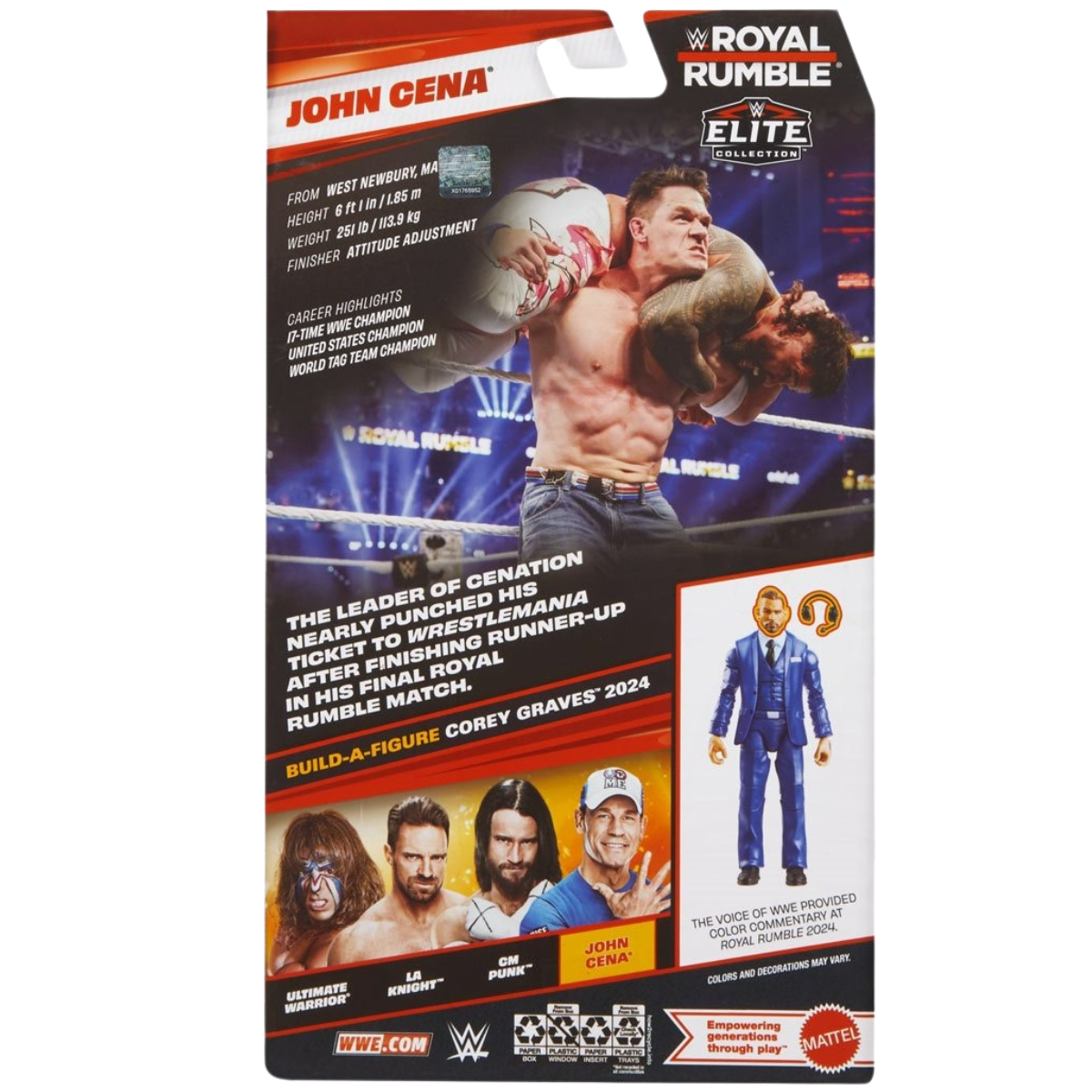 WWE Elite Royal Rumble John Cena (Corey Graves BAF) - Action Figures