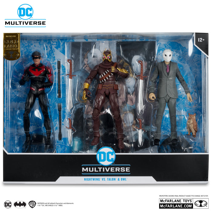 DC Multiverse Exclusive Gold Label Nightwing vs. Talon & Owl 3-Pack (Batman: Court of Owls)