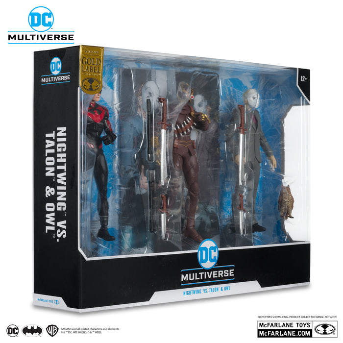 DC Multiverse Exclusive Gold Label Nightwing vs. Talon & Owl 3-Pack (Batman: Court of Owls)