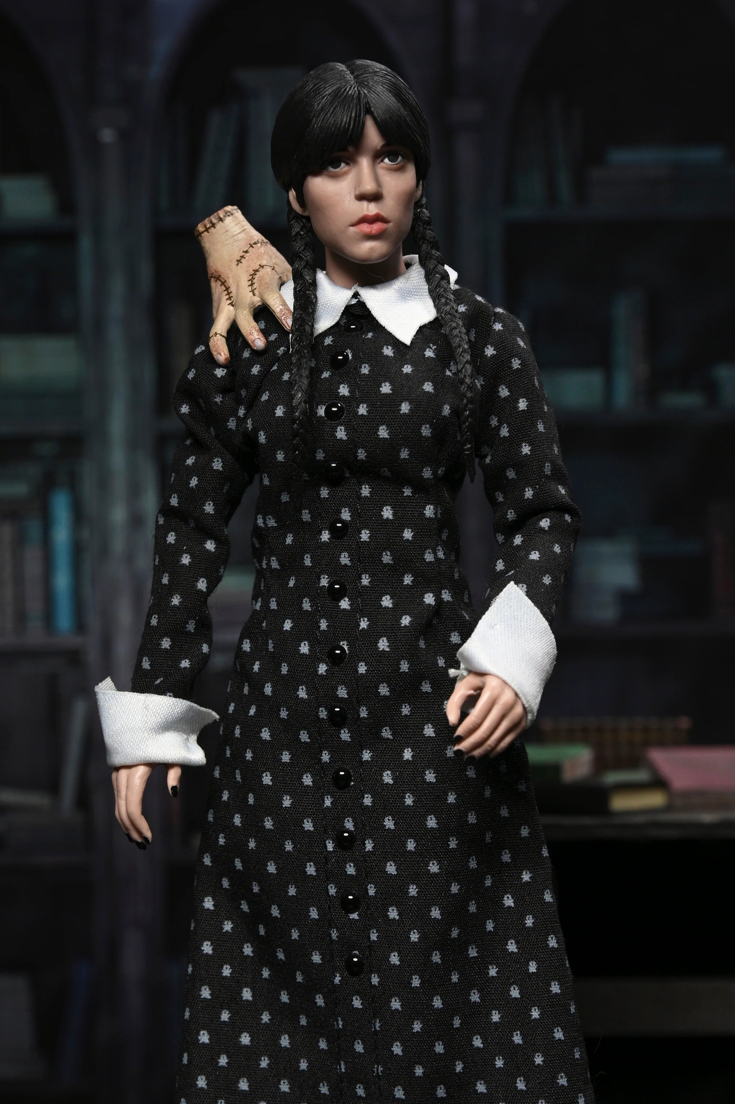 dress wednesday Addams Polka Dot Girl's Costume | TV Show Costumes | Kids | Girls | S | Black/White Embrace the Dark Wardrobe Arts If your aesthetic involves cold stares Wednesday Addams (Classic Dress) 8-Inch