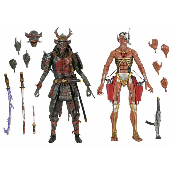 NECA Iron Maiden Future Past World Tour Ultimate Senjutsu Eddie and Somewhere in Time Eddie 2-Pack