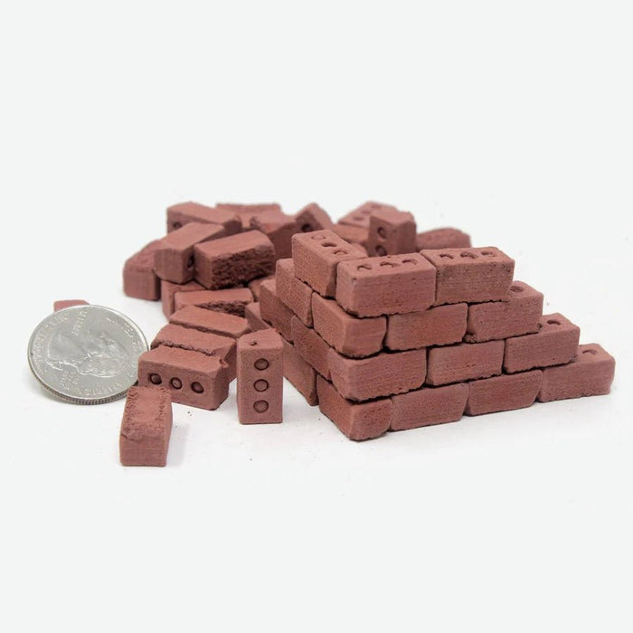 Mini Materials 1:12 Scale Mini Red Bricks (50 Pack)