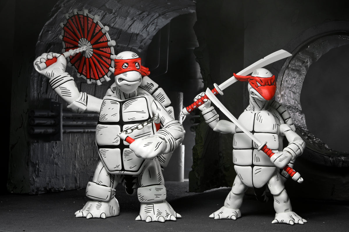 NECA Teenage Mutant Ninja Turtles Mirage Black & White First Turtles 2 ...