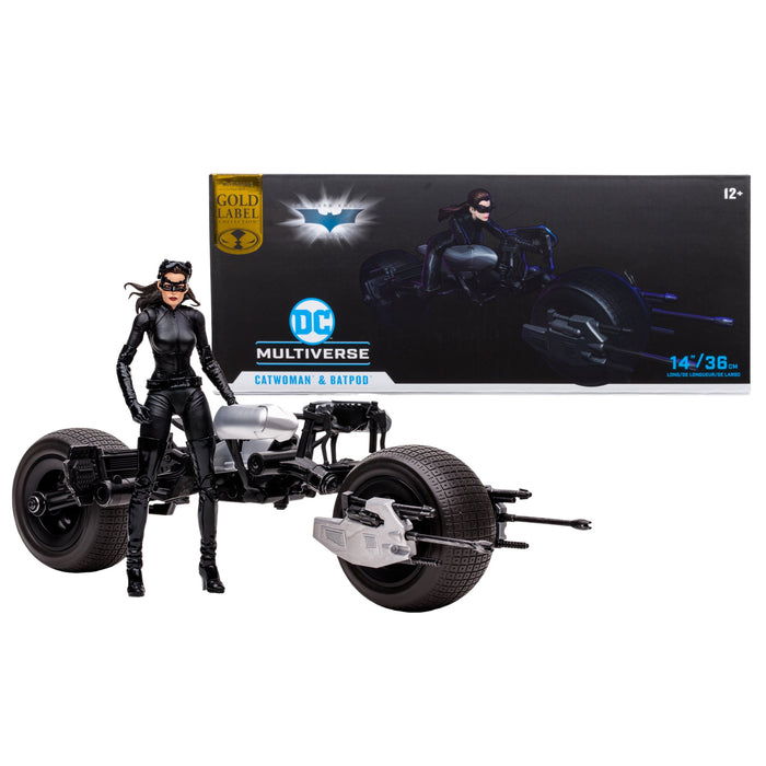 DC Multiverse Exclusive Gold Label Catwoman and Batpod (The Dark Knight Rises)