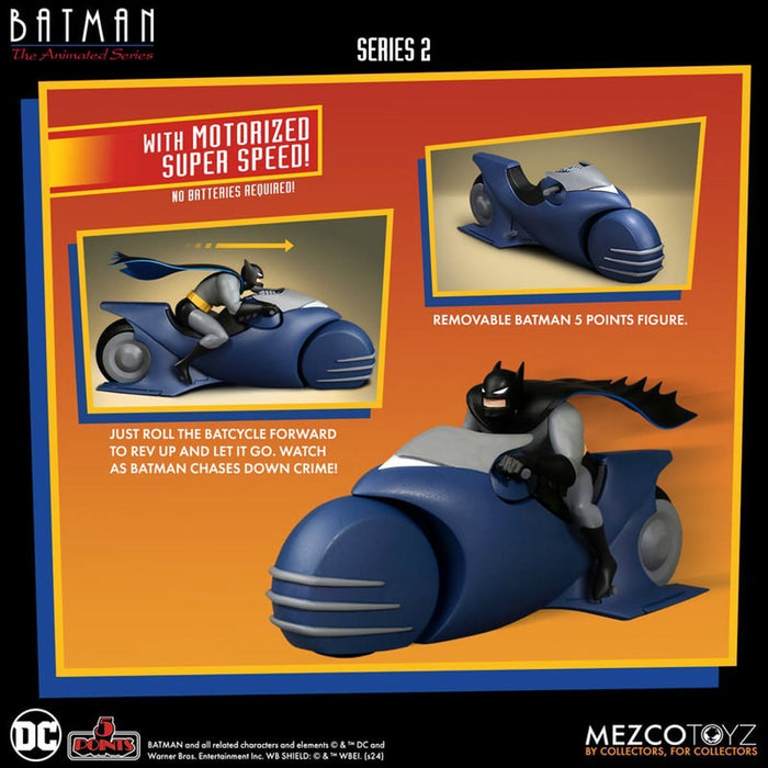 Mezco 5 Points Batman: The Animated Series Batman & Batcycle