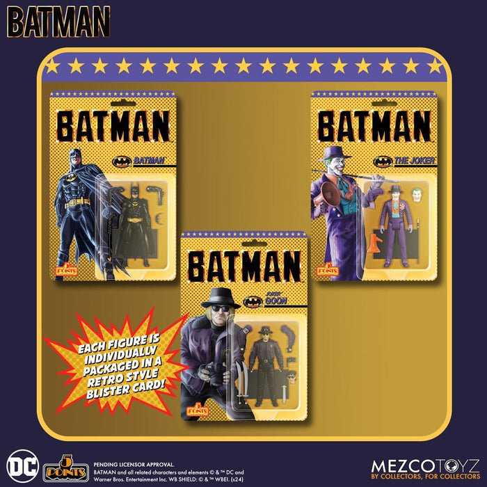 Mezco 5 Points Batman (1989) Set of 3