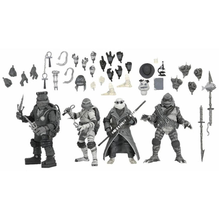 NECA Universal Monsters Teenage Mutant Ninja Turtles Black & White 4-Pack