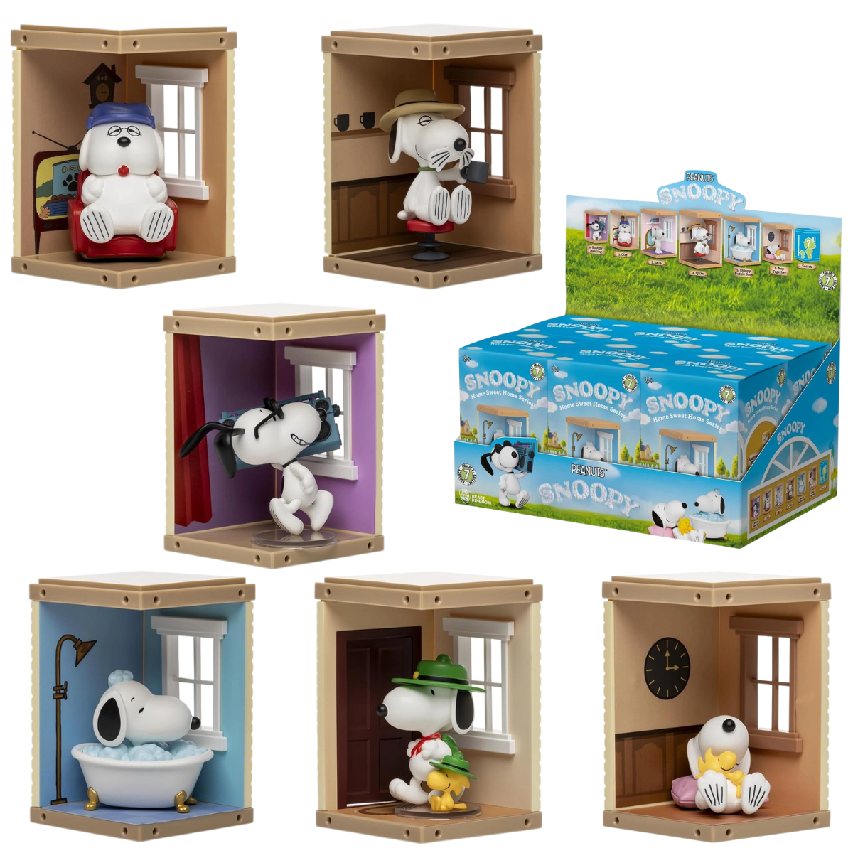 YuMe Snoopy Home Sweet Home Mini-Figure Box (Box of 6 Individually Boxed) - Action Figures