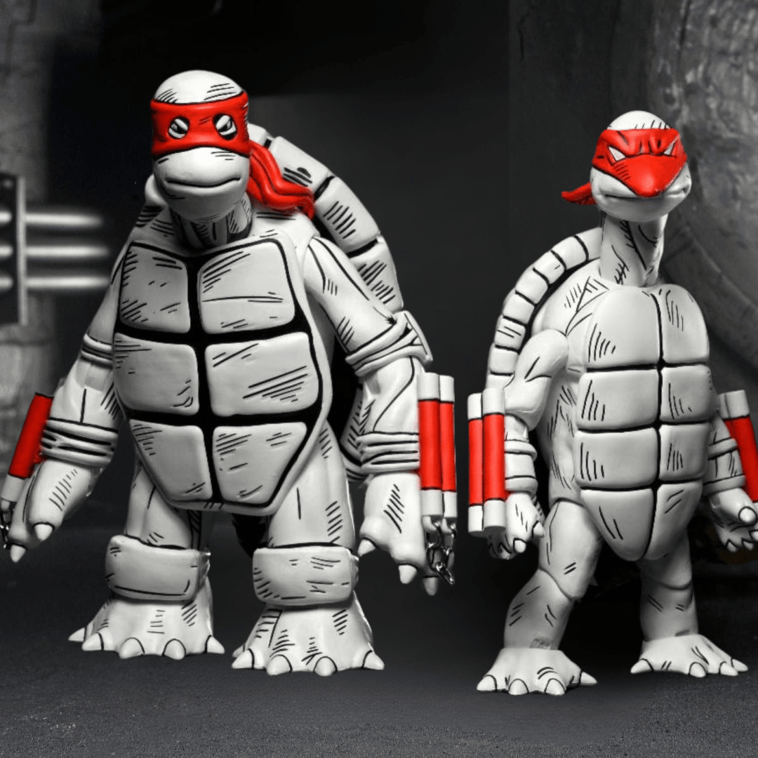 NECA Teenage Mutant Ninja Turtles Mirage Black & White First Turtles 2 ...