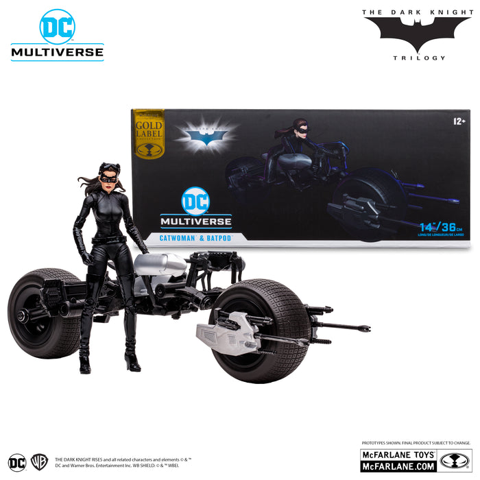 DC Multiverse Exclusive Gold Label Catwoman and Batpod (The Dark Knight Rises)