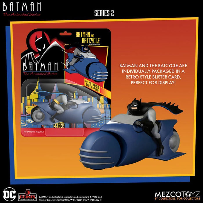 Mezco 5 Points Batman: The Animated Series Batman & Batcycle