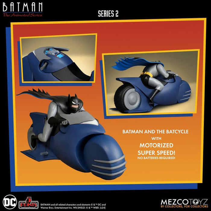 Mezco 5 Points Batman: The Animated Series Batman & Batcycle