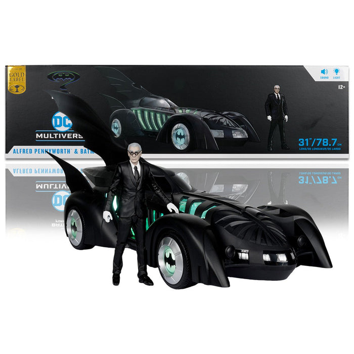 DC Multiverse Batman Forever Batmobile Vehicle and Alfred Pennyworth