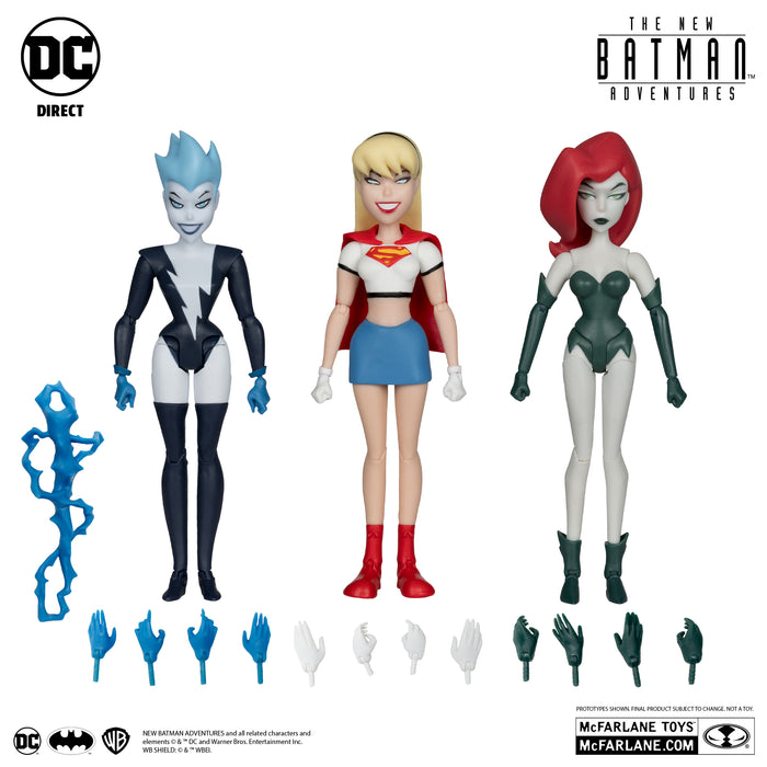 DC Direct New Batman Adventures Batman Exclusive Gold Label "Girl's Night Out" 3-Pack (Supergirl, Live Wire, & Poison Ivy)