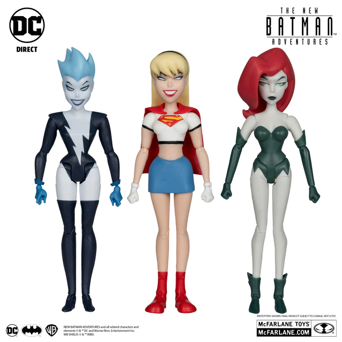 DC Direct New Batman Adventures Batman Exclusive Gold Label "Girl's Night Out" 3-Pack (Supergirl, Live Wire, & Poison Ivy)