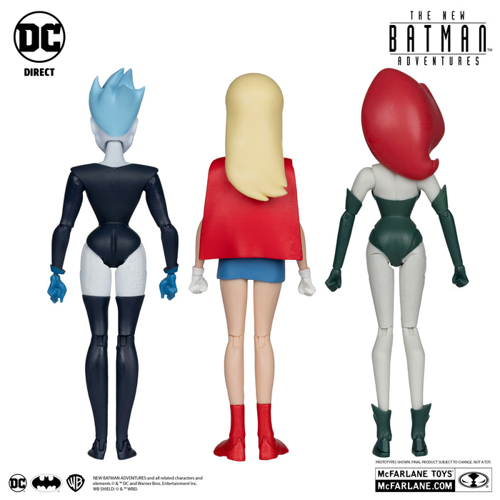 DC Direct New Batman Adventures Batman Exclusive Gold Label "Girl's Night Out" 3-Pack (Supergirl, Live Wire, & Poison Ivy)