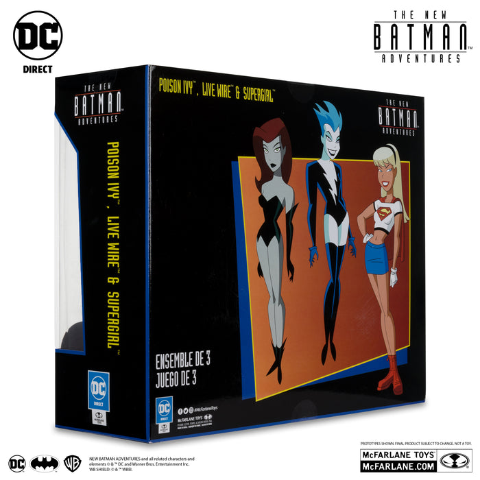 DC Direct New Batman Adventures Batman Exclusive Gold Label "Girl's Night Out" 3-Pack (Supergirl, Live Wire, & Poison Ivy)