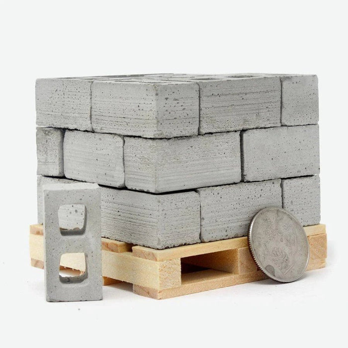 Mini Materials 1:12 Scale Pallet of Mini Cinder Blocks (24 Pack)