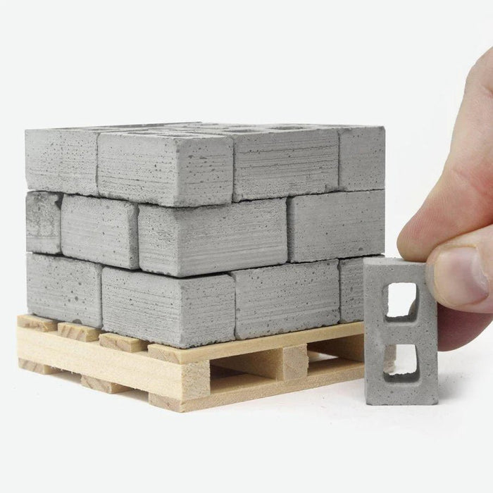 Mini Materials 1:12 Scale Pallet of Mini Cinder Blocks (24 Pack)