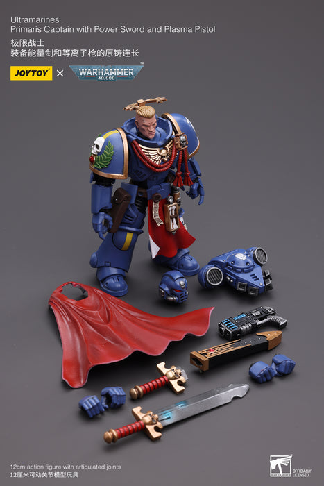 Warhammer 40k Ultramarines Primaris Captain with Power Sword and Plasma Pistol (1/18 Scale)