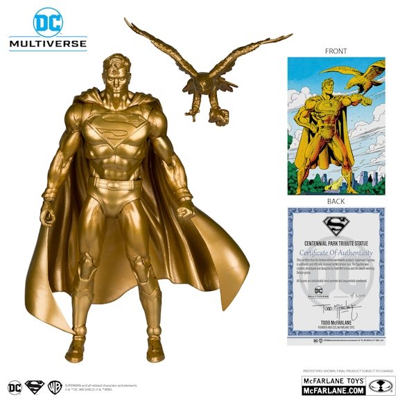 DC Multiverse SDCC Exclusive Gold Label Superman (Centennial Park Tribute)