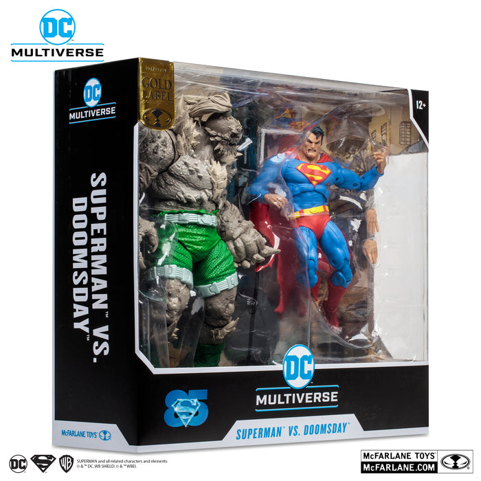DC Multiverse Exclusive Gold Label Superman vs Doomsday