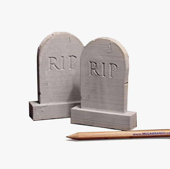 Mini Materials 1:12 Scale Concrete Tombstones (2-Pack)