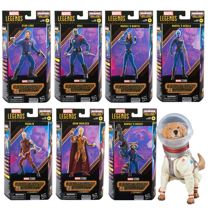 Marvel Legends Guardians of the Galaxy Vol. 3 COMPLETE SET OF 7 (Cosmo BAF)
