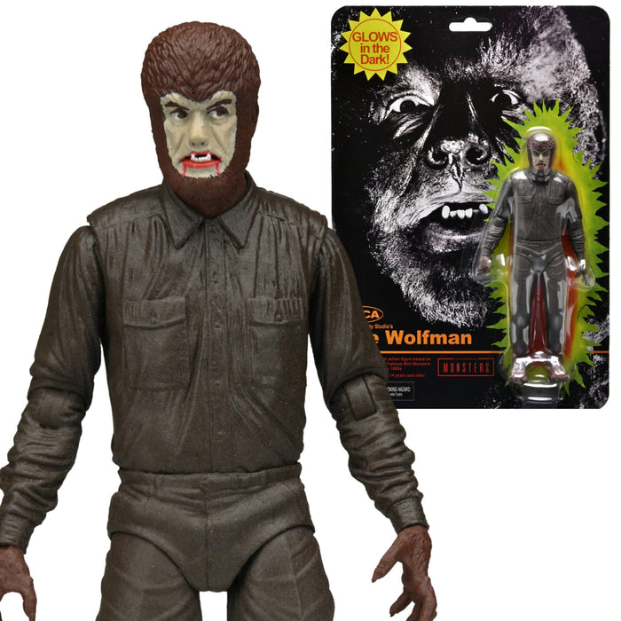 NECA Universal Monsters Retro Glow-In-The-Dark The Wolfman (Remco Tribute)