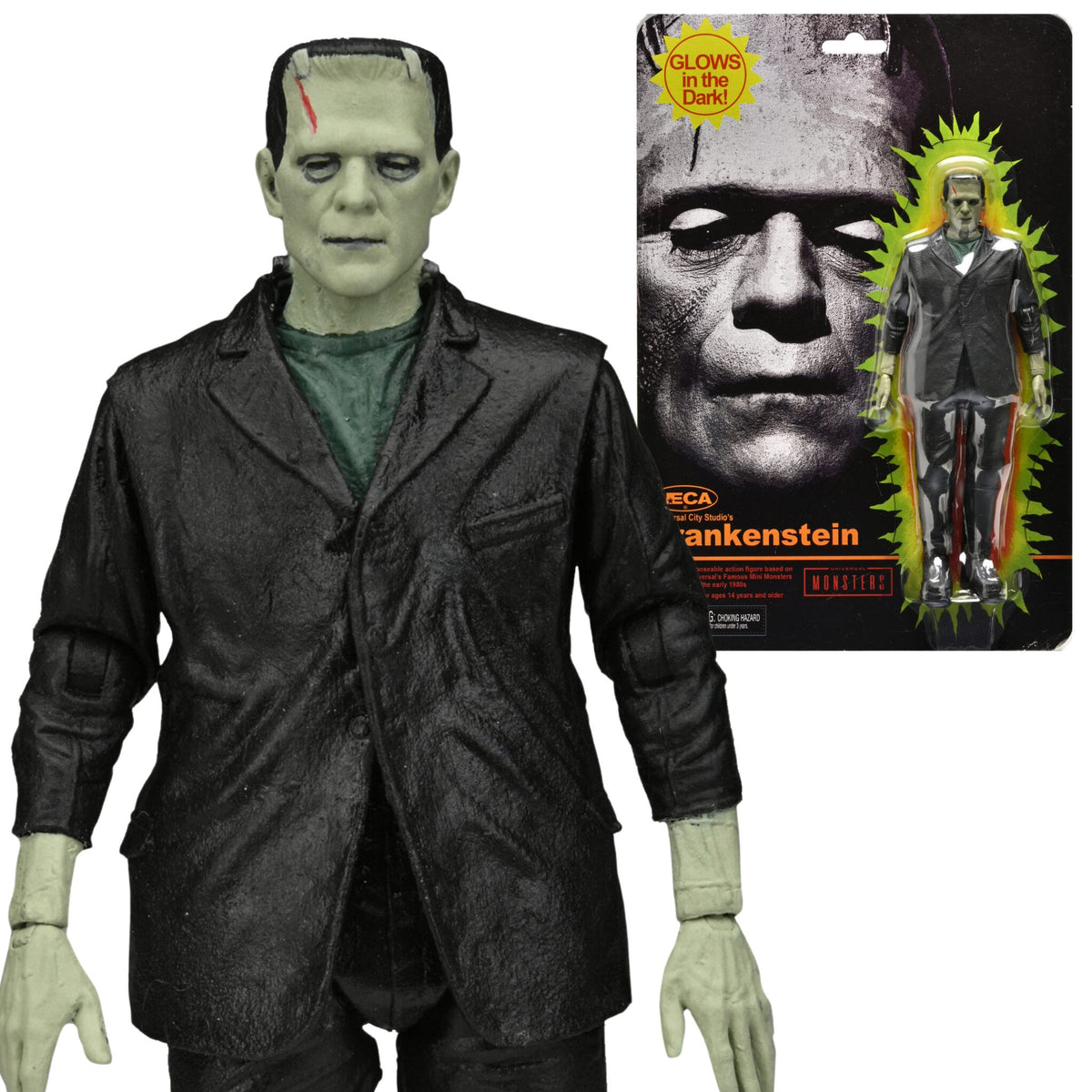 Universal Monsters Retro Glow-in-the-Dark 7-Inch Scale Action Figure  Assortment Set of 3