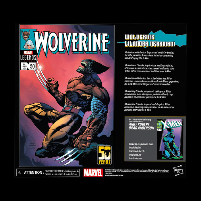 Marvel Legends Wolverine 50th Anniversary Brood Wolverine and Lilandra Neramani 2-Pack