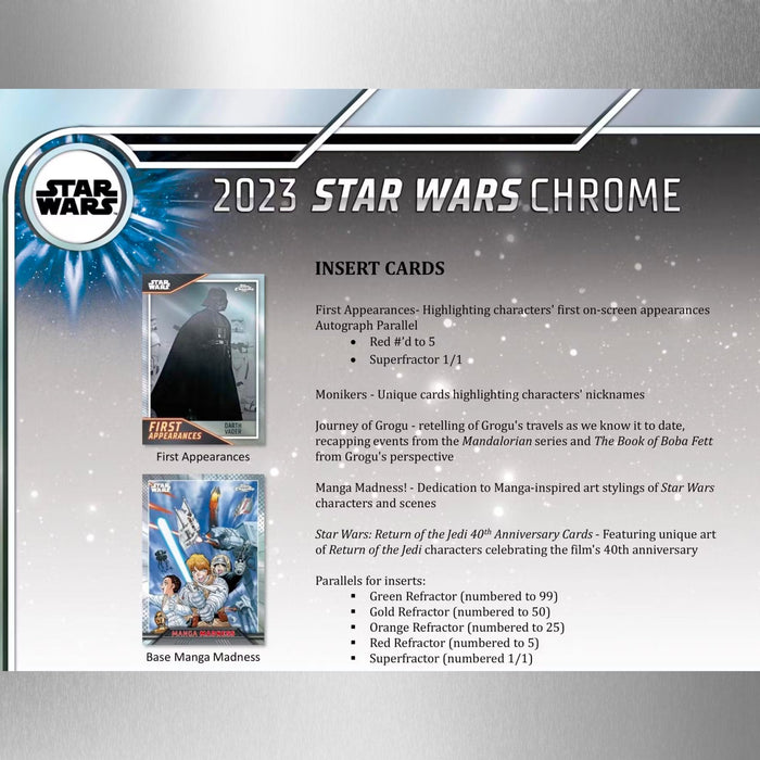 Star Wars 2023 Topps Chrome Hobby Box