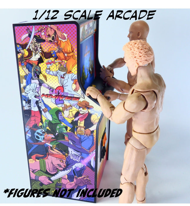Super Action Stuff Action Figure Accessory Set (Set B Cats with Knives Arcade)